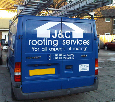 J and C Roofing van