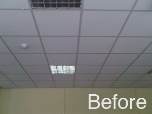 Before - Print direct to ceiling tiles and create themed areas for retail, professional and leisure environments.